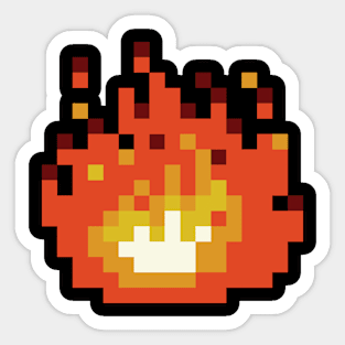 8-bit Orange Fire Sticker